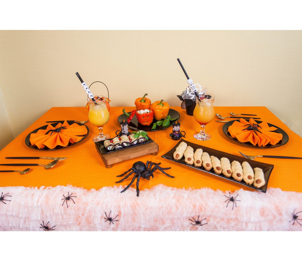 Паутина искусственная на Хэллоуин белая, 60 г, 12 пауков