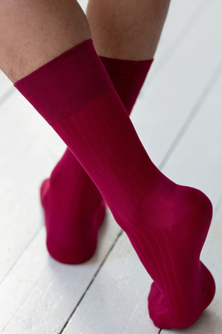 Мужские носки Premium "в рубчик" Бордовый