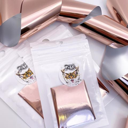 1418 Фольга переводная 4*50 см глянцевая розовое золото