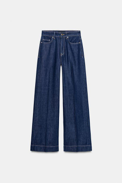 ZARA ДЖИНСЫ Z1975 STRAIGHT С ВЫСОКОЙ ПОСАДКОЙ, ВЫЦВЕТШИЙ СИНИЙ