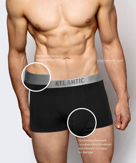 Трусы мужские боксеры Atlantic BMH-012, черный
