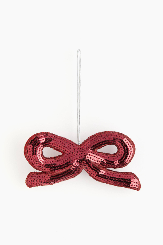 H&M ЕЛОЧНОЕ УКРАШЕНИЕ "БАНТ", КРАСНЫЙ