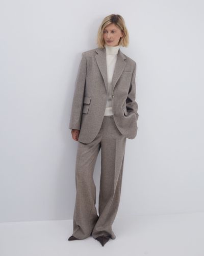 Брюки из смесового кашемира Лоро Пиана елочка