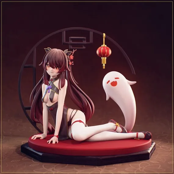 Hu Tao with ghost - Genshin Impact