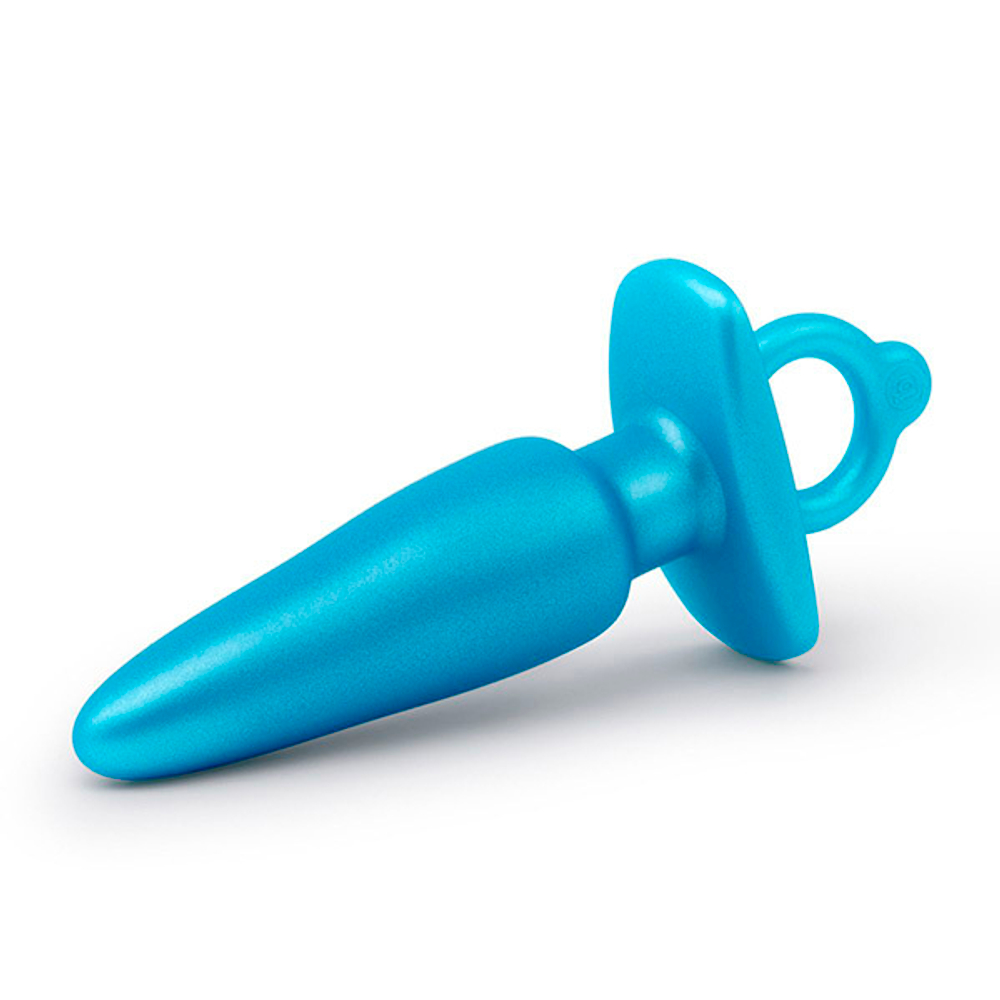 Голубая анальная пробка с кольцом 15см b-Vibe Sleek Tapered Silicone Plug BV-075