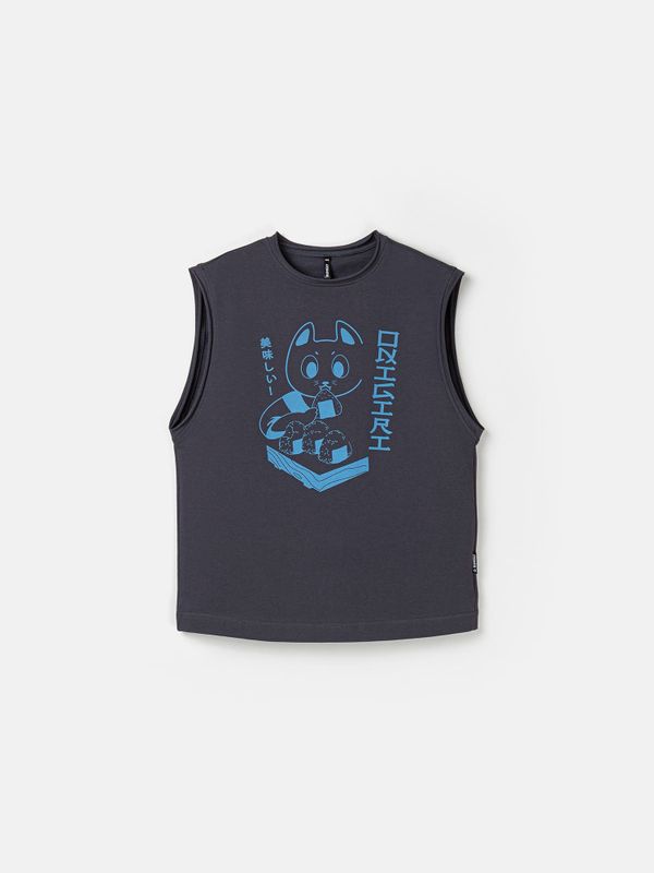 Футболка из футера без рукавов 