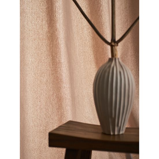 Штора из хлопка с помпонами бежево-серого цвета из коллекции essential, 150х290 см