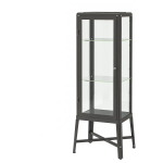 Шкаф со стеклянной дверью - FABRIKÖR IKEA/ ФАБРИКОР ИКЕА, 57x150х47 см, прозрачный/ темно-серый