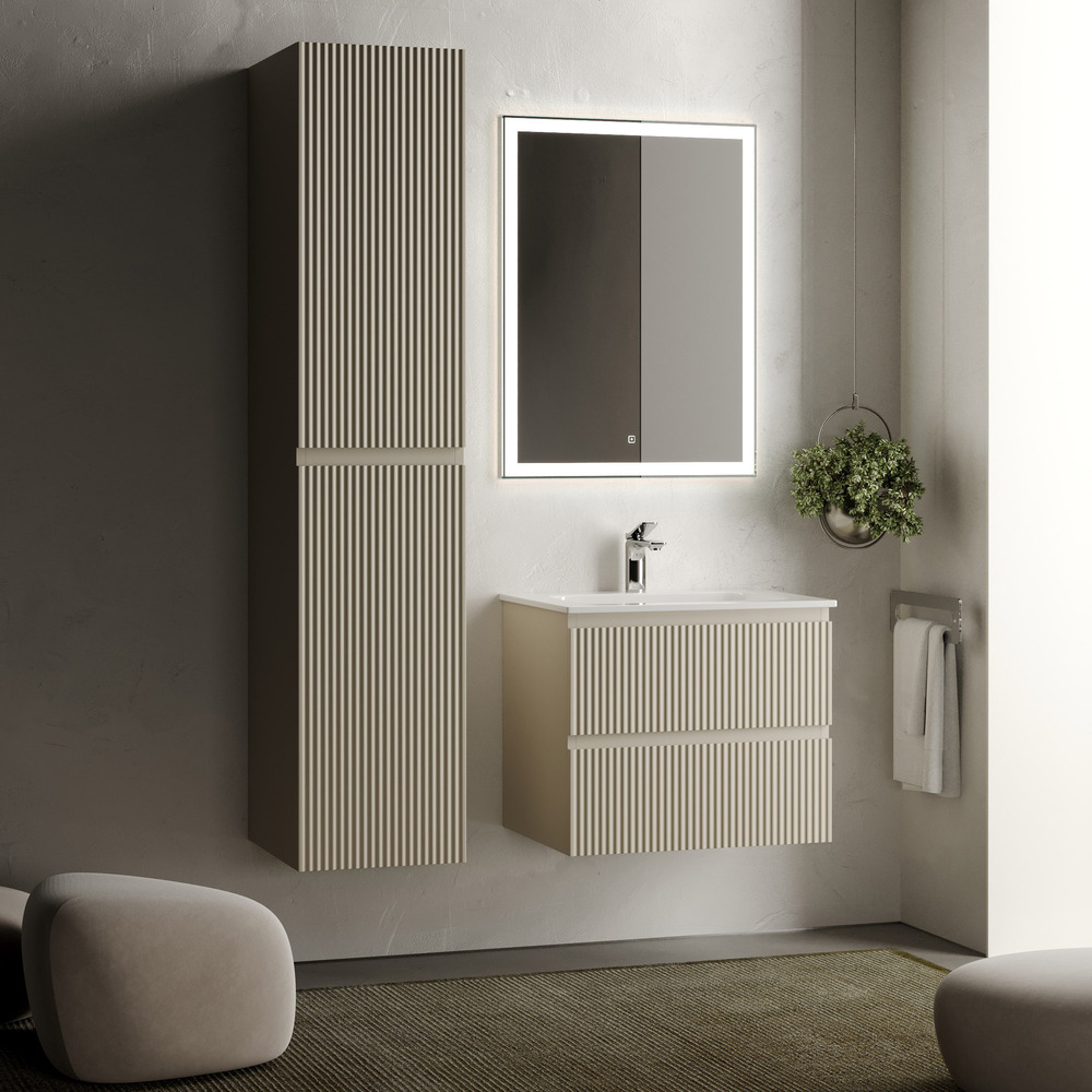 Тумба подвесная под раковину Sancos Snob R, Beige Soft 590х445х500