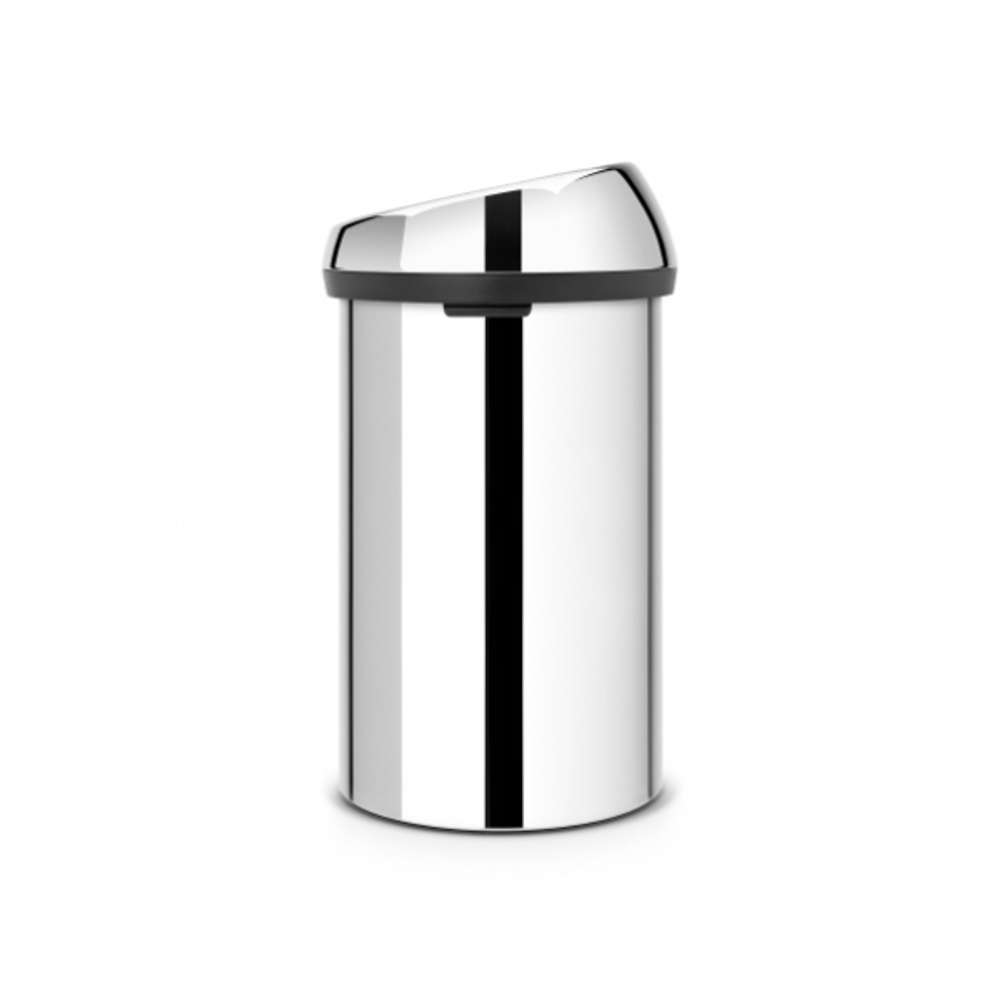 Ведро для мусора Brabantia Touch Bin полированная сталь 60л вид сзади