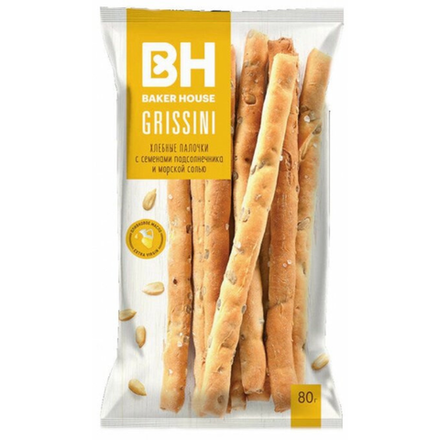 Хлебные палочки Baker Hous с семенами подсолнечника 80 гр