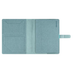 Ежедневник-органайзер недатированный ESCALADA, А5+, 160 л., арт. 70549/ 10 САРЖА ПЕПЕЛЬНО-ГОЛУБОЙ (кожзам: 146х211 мм, 175x225 мм, твёрдый переплёт с поролоном, материал обложки: искусственная кожа "Буйвол", искусственная кожа "Саржа"; способ креплен