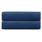 Простыня на резинке из премиального сатина темно-синего цвета из коллекции essential, 180х200х30 см