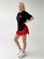 Футболка Yixuan 635 удлиненная однотонная с вышитым сердцем и булавкой