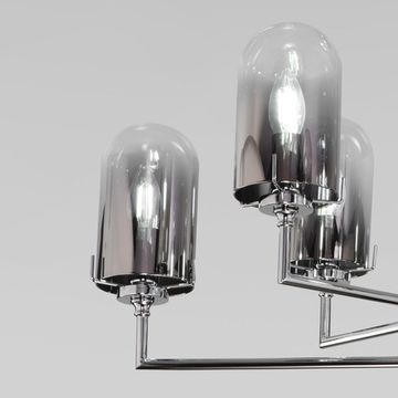 Потолочная люстра со стеклянными плафонами 8*E14 60156/8 хром Pluto Eurosvet