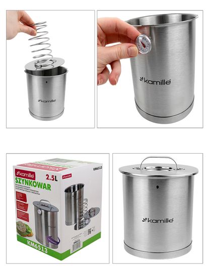 Ветчинница 2,5 л. из нержавеющей стали Kamille KM-6513 с термометром