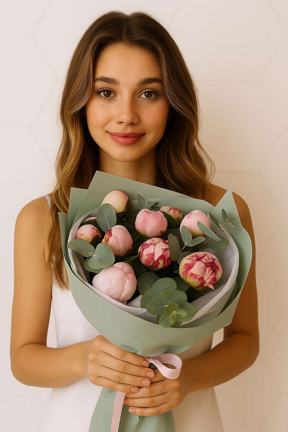 Букет из пионов "Мечта Жасмин"