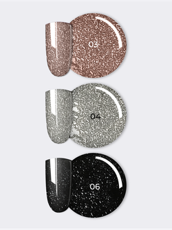 NR Solid Gel Mix Твердые гель-лаки Palette 02 (flash 06, flash 04, flash 03), 3х5г