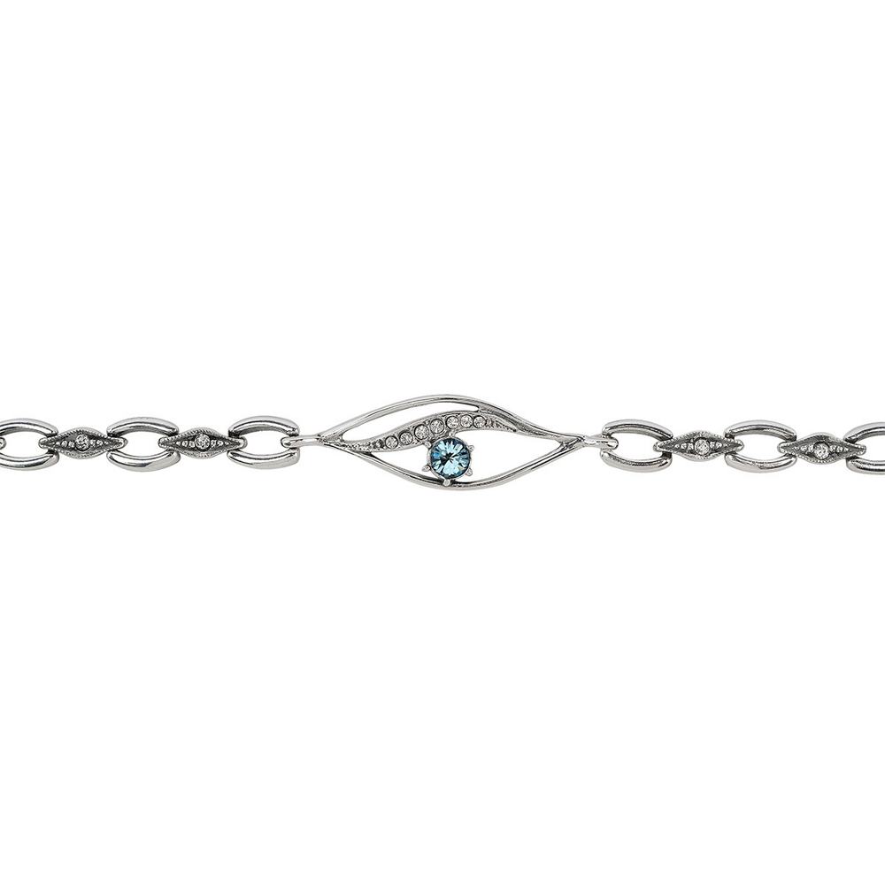 "Торфи" браслет в серебряном покрытии из коллекции "Изумрудные мечты" от Jenavi с замком пряжка