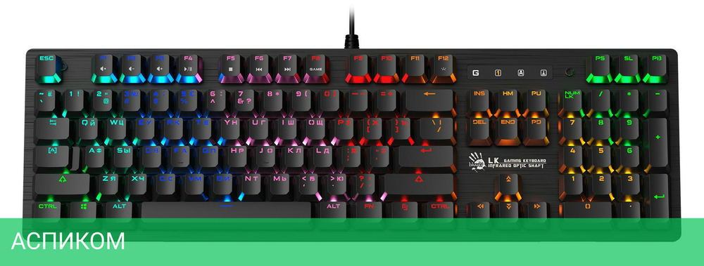 Клавиатура A4Tech Bloody B820R Black/Red Switch