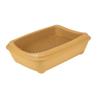 Туалет для кошек с рамкой-сеткой Моськи-Авоськи, глубокий 43*30*12см, бежевый