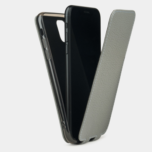 Чехол для iPhone 11 из натуральной кожи теленка, стального цвета