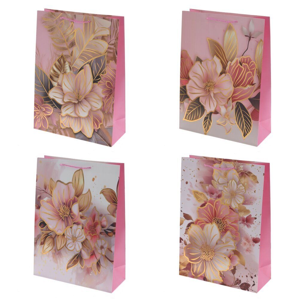 GAEM Пакет подарочный L (бумага 210г/м2, блок микс 12шт), L30 W12 H41,5 см, 4в.