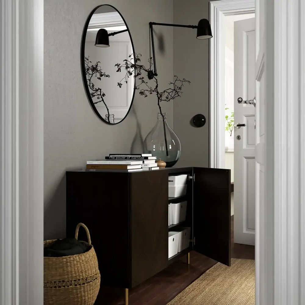 Комбинация для хранения - BESTÅ/ BESTА IKEA/ БЕСТА/БЕСТО ИКЕА, 120х74 см, черный/коричневый