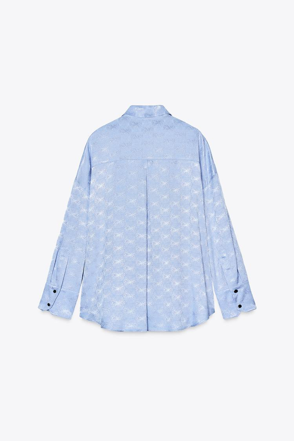 ZARA ЖАККАРДОВАЯ РУБАШКА СВОБОДНОГО КРОЯ, НЕБЕСНО-ГОЛУБОЙ