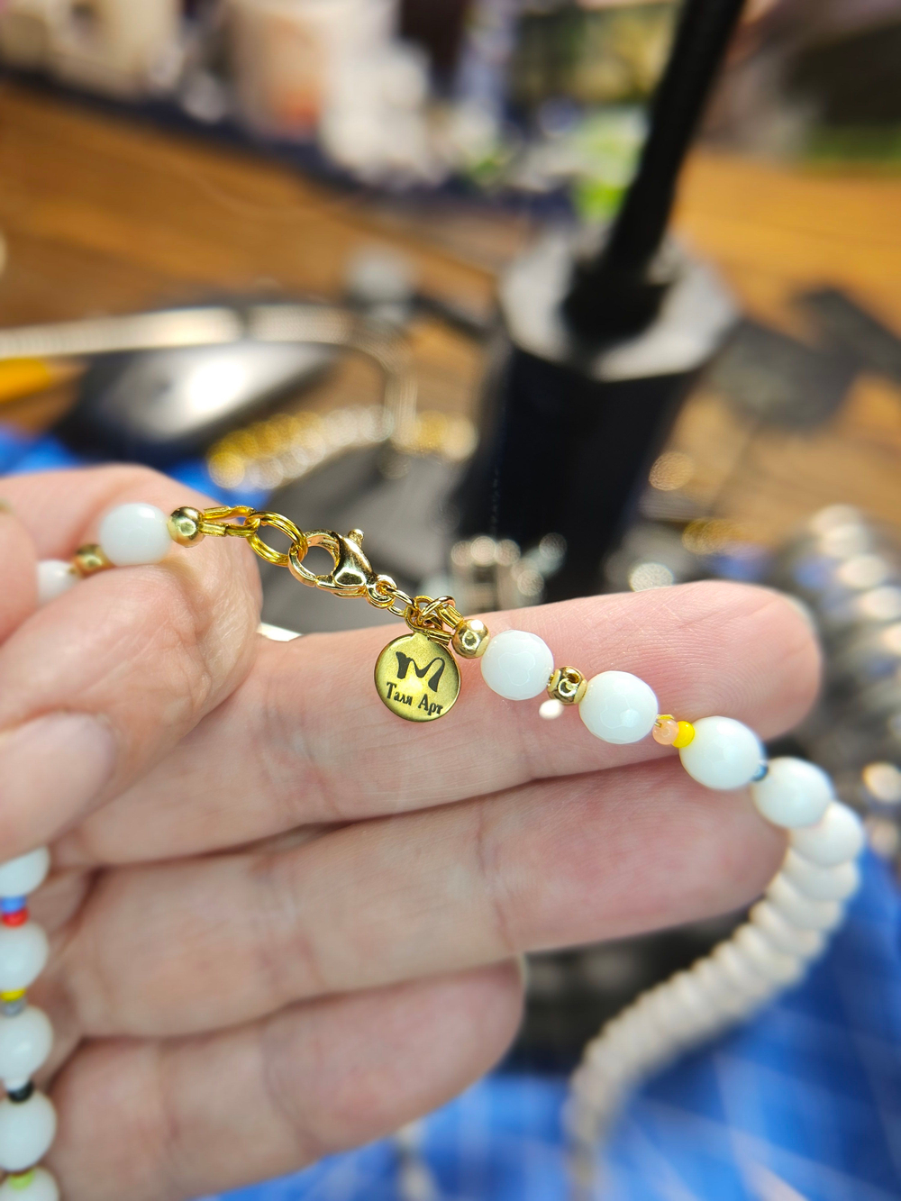 Бусы ручной работы из натурального оникса "Конфетти"