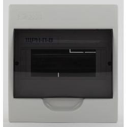 Корпус пластиковый навесной ЭРА SIMPLE ЩРН-П-08 IP41 прозрачная крышка белый | Корпуса пластиковые распределительные
