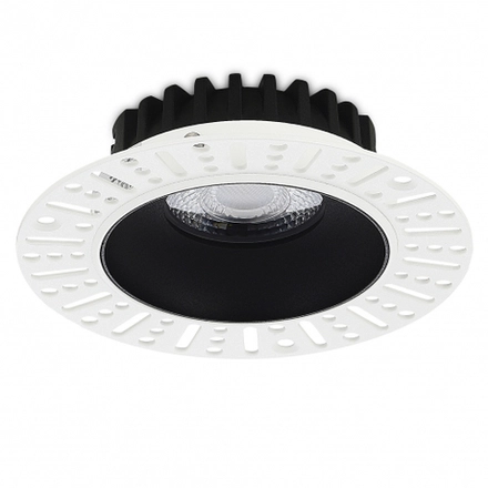 Светильник встраиваемый CRATER, 10W, 876Lm, 3000K, D126хH40мм, IP44, черный