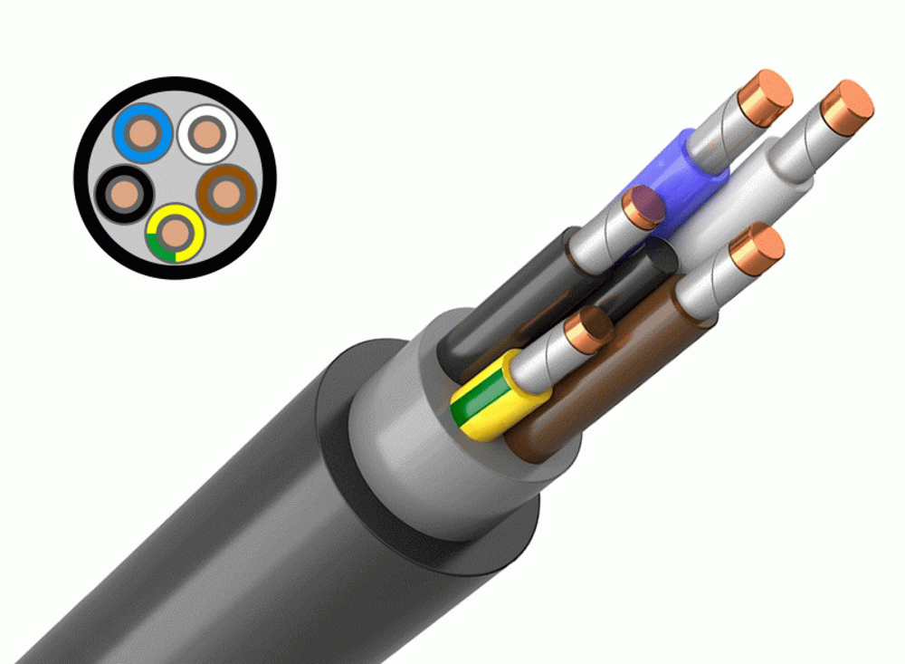 Кабель ВВГнг(А)-FRLSLTx 5х4 ок(N, PE)-0,66 ГОСТ