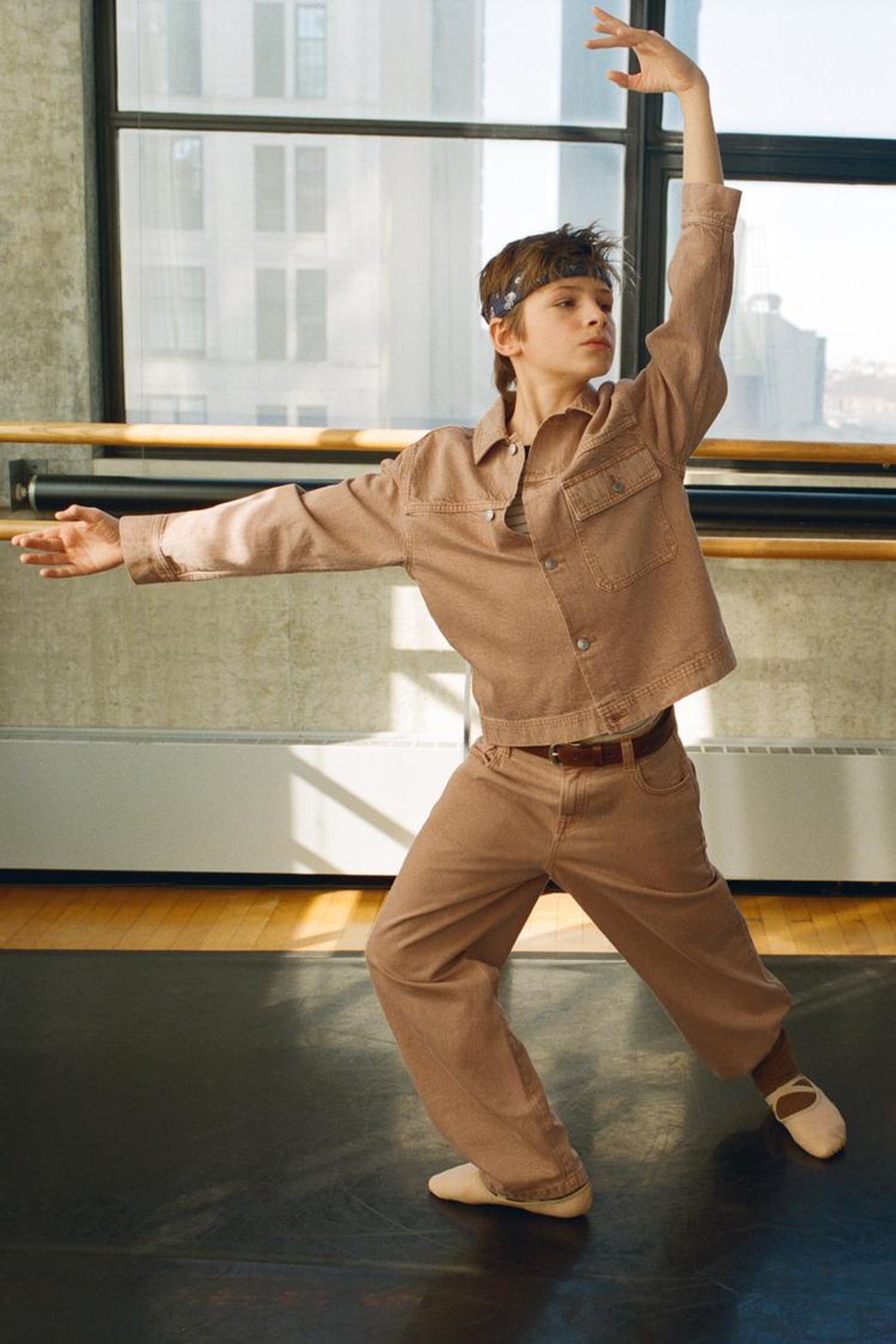 ZARA ХОЛЩОВЫЕ БРЮКИ ПРЯМОГО КРОЯ, ТЫКВЕННЫЙ