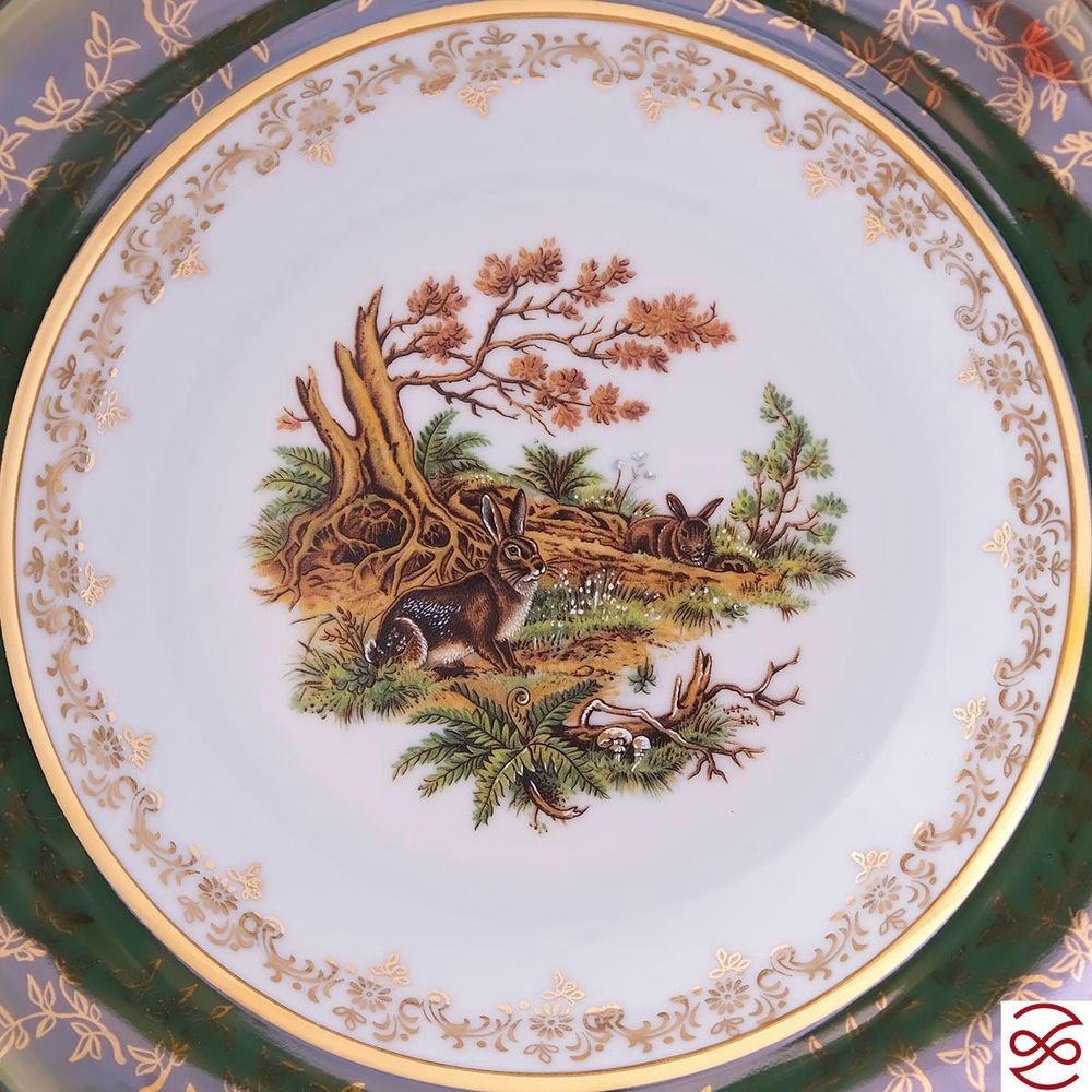 Набор глубоких тарелок Repast Охота зеленая Мария-тереза 22,5 см 6 шт