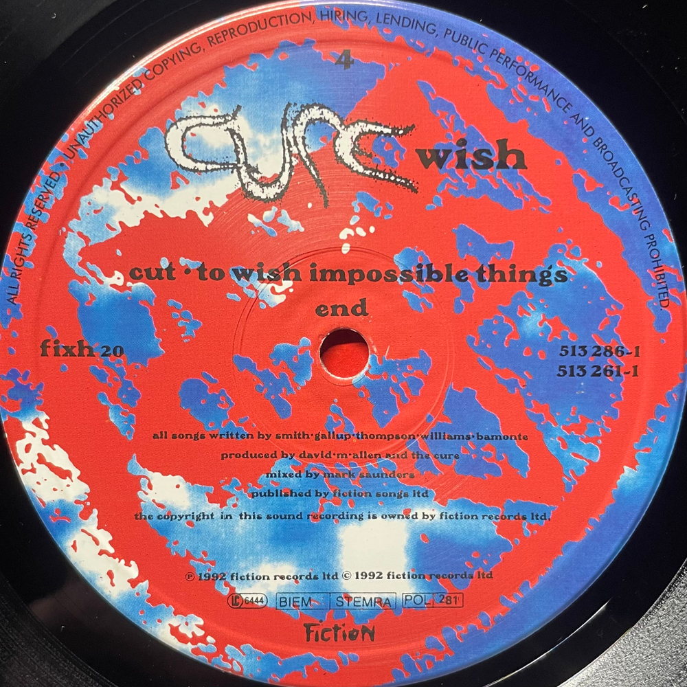 Cure ‎– Wish 2LP (Европа 1992г.)