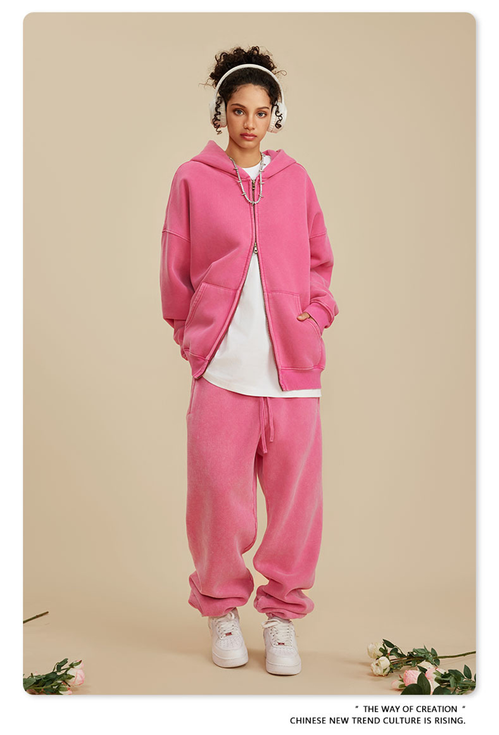 Женский американский модный брендовый костюм с эффектом потёртости и капюшоном,бархатная толстовка с двойной молнией