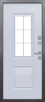 Титул стеклопакет 2 филенки Букле графит