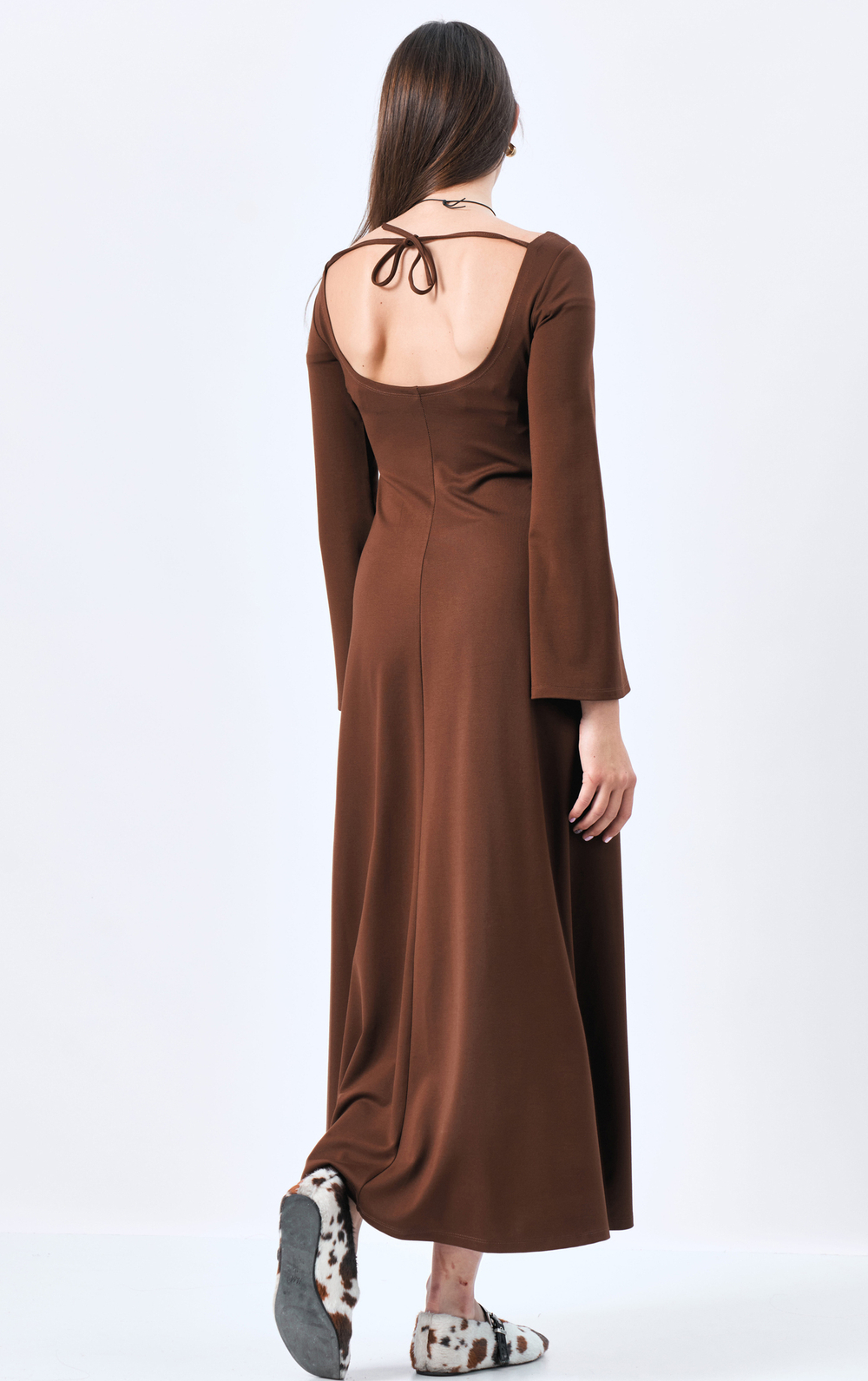 Платье трикотажное 1210 корица