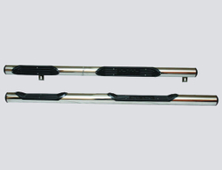 Пороги «Труба с проступью» (Ø=76 мм), Chevrolet Niva (- 03.2009) (нержавеющая сталь)