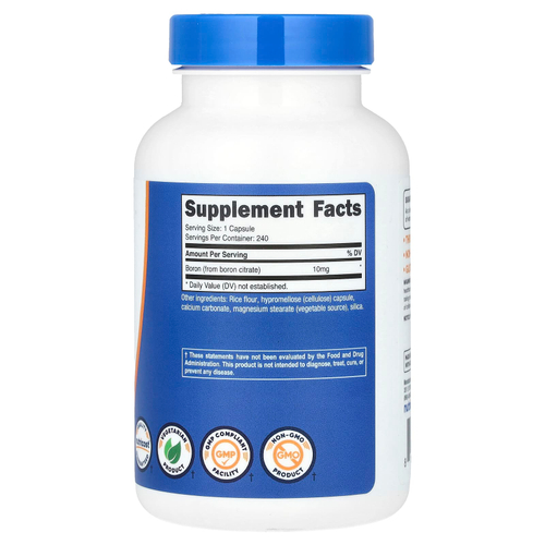 Nutricost, Бор, 10 мг, 240 капсул