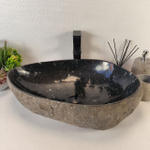 Каменная раковина из речного камня RS-05381 (60*40*15) 0863 из натурального камня