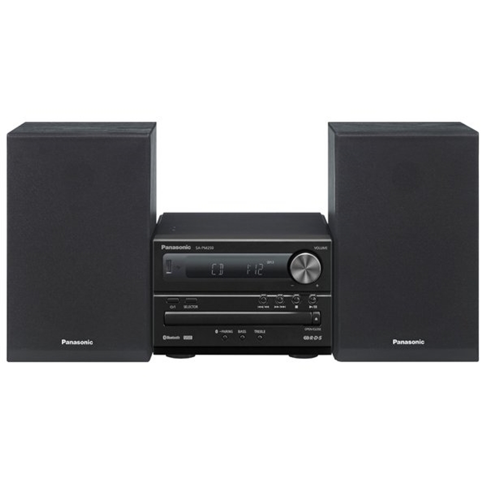 Музыкальный центр Panasonic SC-PM250EG-K черный, 20 Вт, CD, CDRW, FM, USB, BT