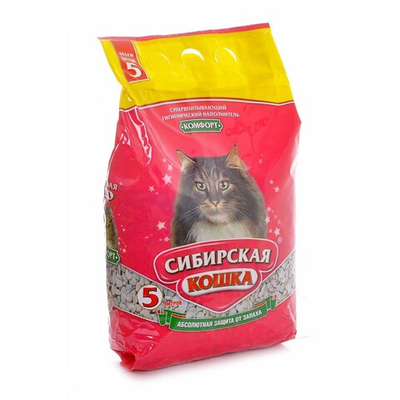 Сибирская кошка Комфорт - наполнитель минеральный (впитывающий)