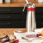 Сифон для сливок «Гурме»;сталь,пластик;1л;D=82,H=290,B=110мм;металлич.,красный (Цвет: серебристый)