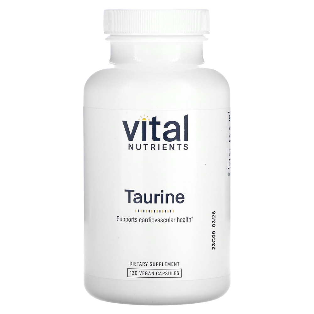 Vital Nutrients, таурин, 120 веганских капсул (1000 мг в 1 капсуле)