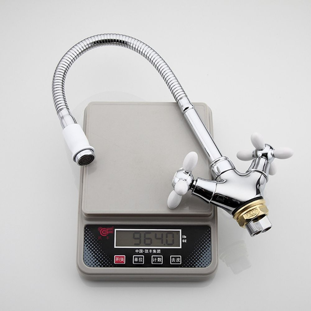 Смеситель для кухни, Frud, гибк излив, с кран-буксой, бел, R43127-7