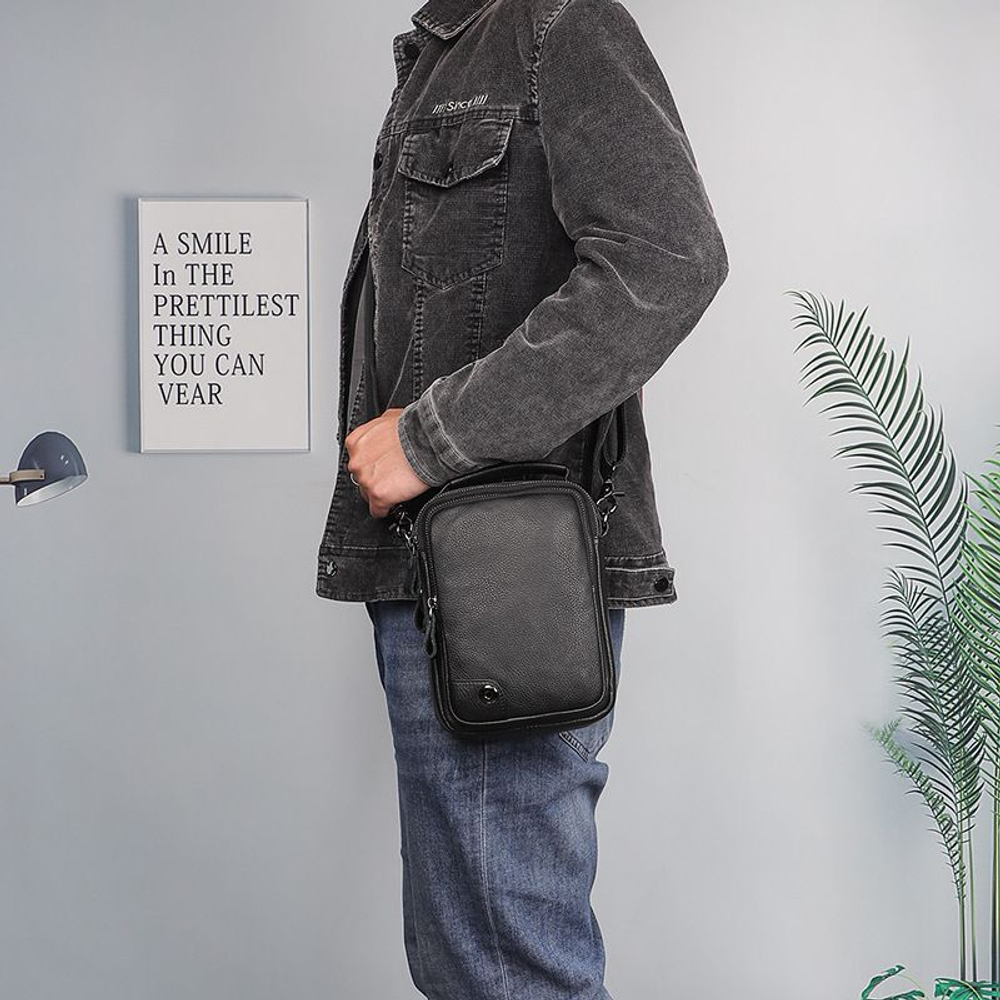 кожаная сумка на плечо