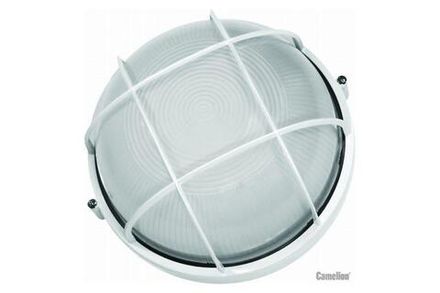 Светильник 1101S C01 NEW НБП 03-100-002 УХЛ1 "Решетка" 100Вт 230В до 130град.C круг бел. Camelion 13663