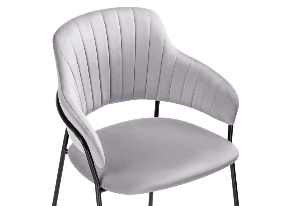 Стул на металлокаркасе Инклес серый / черный глянец